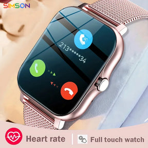 SmartWatch Android Phone 1,44" Tela colorida Full Touch Mostrador personalizado Relógio inteligente feminino Bluetooth